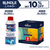 Acrylic Pouring Medium 1 ltr + Studio Acrylic Colors 100ml Set of 6 Primary