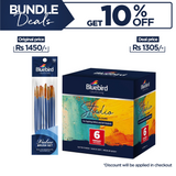 Value Art Brush Set (10 Pcs) + Studio Acrylic Colours 100 ml Set of 6 (Primary)