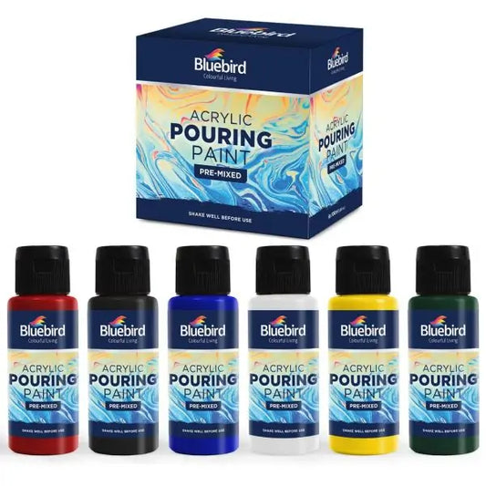 Acrylic Pouring Paint Pre-mixed – 100 ml – Set of 6 Primary