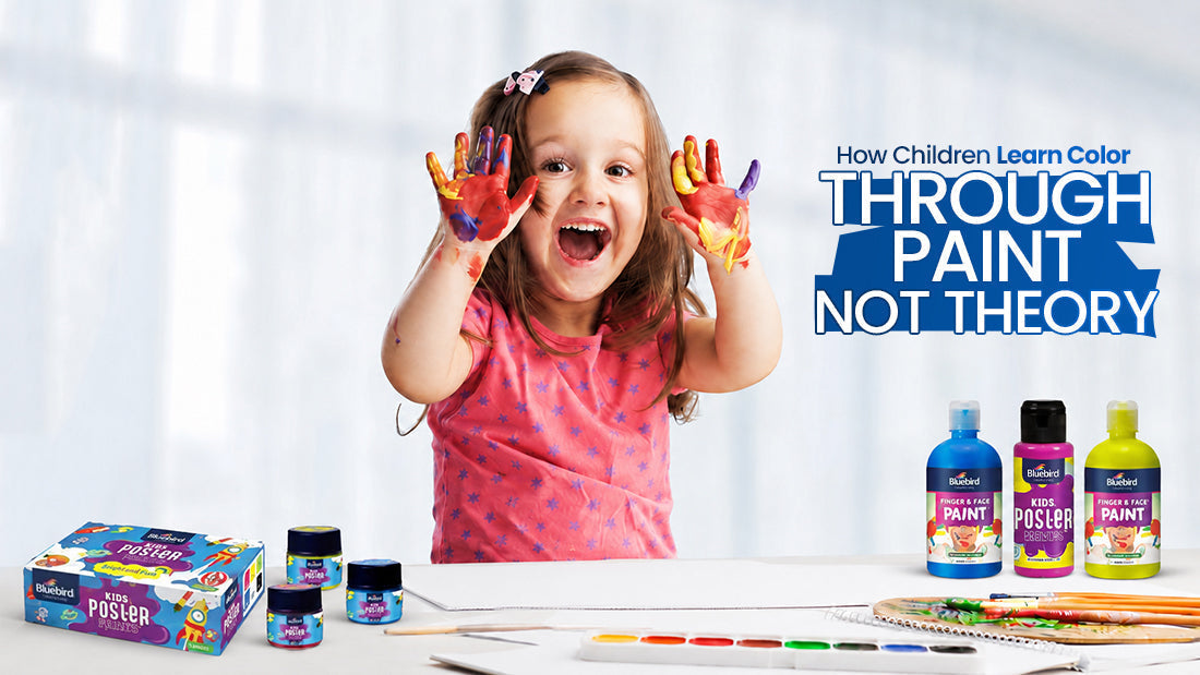 kid learning colors through hand and face paint