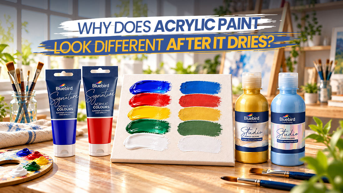 why acrylic paint looks different after drying