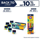 Studio Acrylic Colours 25 ml - Set of 6 Primary Shades + Kids Paint Brush Set of 4