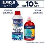 Pouring Medium 1 ltr + Studio acrylic Primary 500ml Bundle