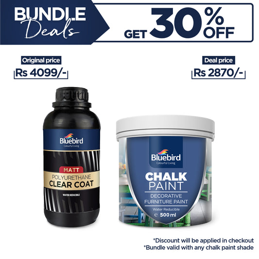 Chalk Paint 500 ML (any shade) + Polyurethane Clear Coat 500 ML Matt