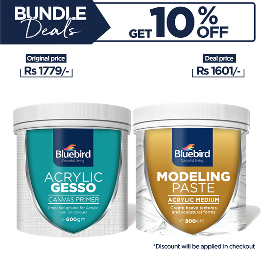 Acrylic Gesso 600gm + Modeling Paste 800gm Bundle