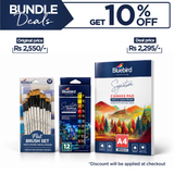 Flat Brush Set of 12 + Signature Canvas Pad A4 + Signature Acrylic Set of 12 x 12 ml