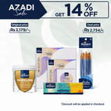 Modeling Paste 800gm + Signature Stretched Canvas Pack of 4 (mixed) + Value art brush +  Studio Acrylic Colours - 25 ml - Set of 6
